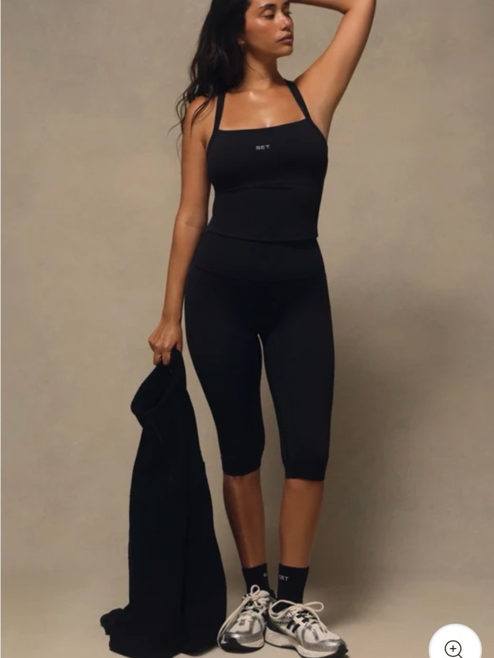 SET Active Black High-Rise Cropped Capris